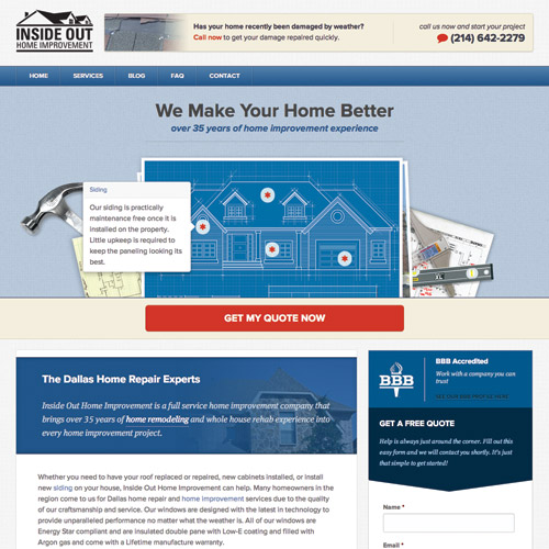 Web Design Portfolio - Inside Out Home Improvement